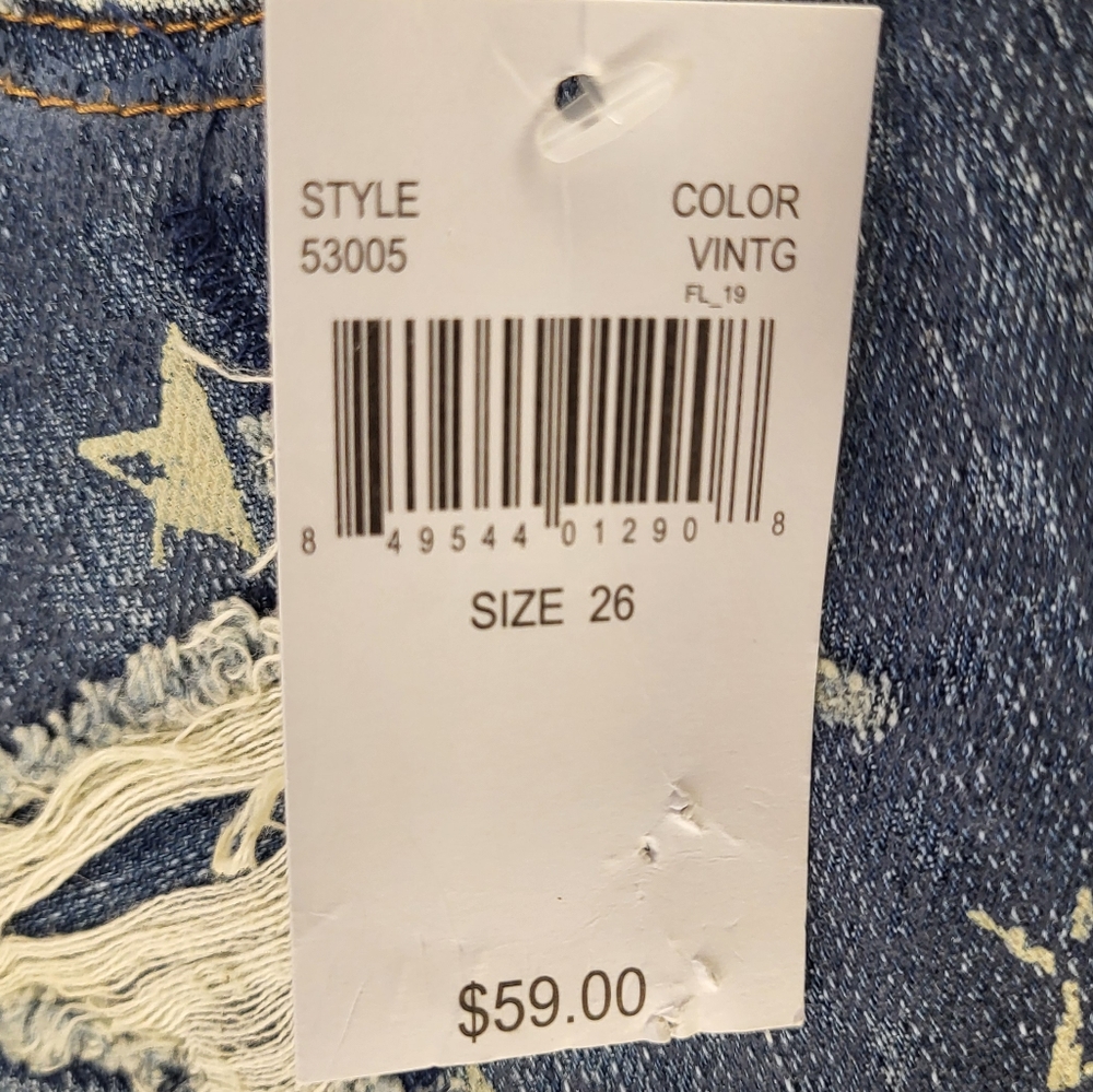 NWT ABS by Allen Schwartz Painted Denim Shorts size 26 - Picture 4 of 7
